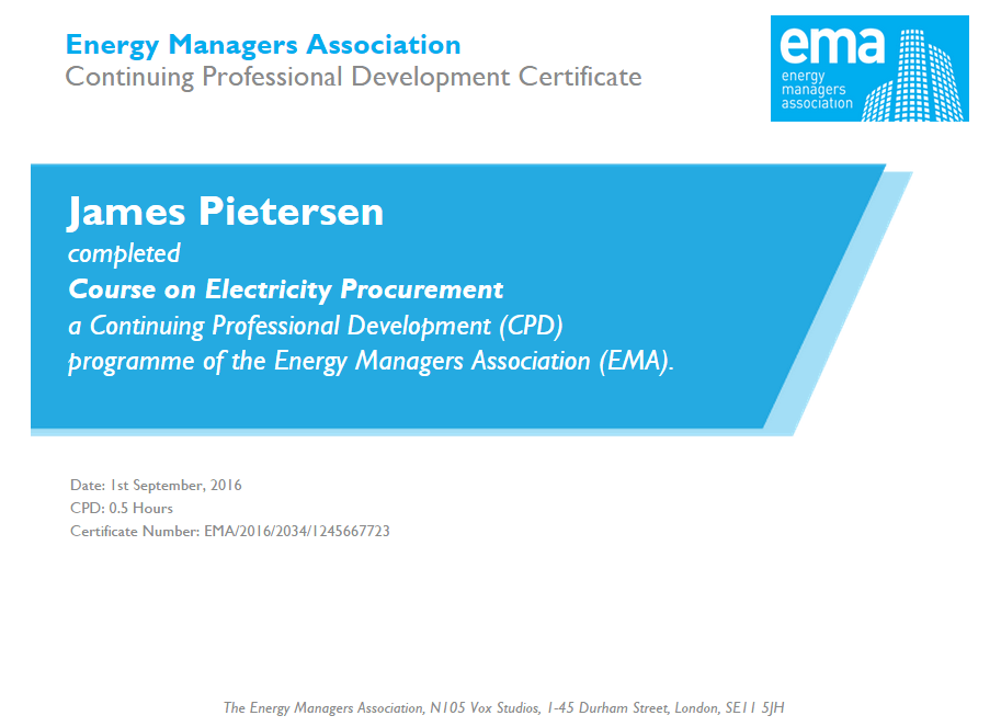 Electricity Procurement certificate